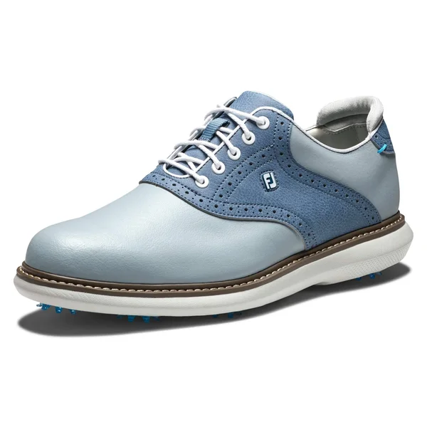 FootJoy Men's Traditions Golf Shoe - Grey/Blue, 12