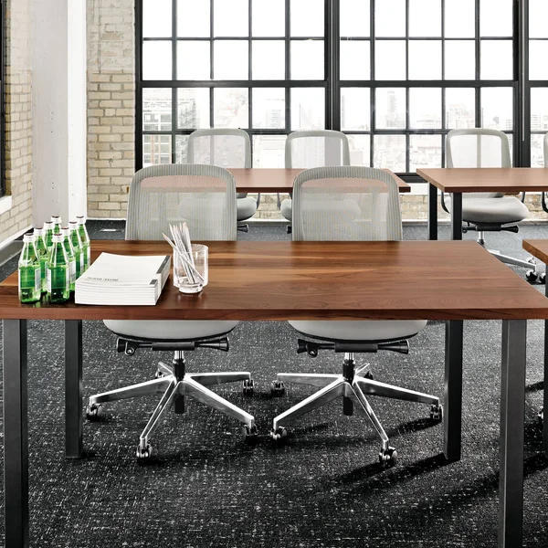 Room & Board - Modern Parsons Leg 48W 24d Table w/ 2x22 Leg, Cherry Top w/ Mineral Base