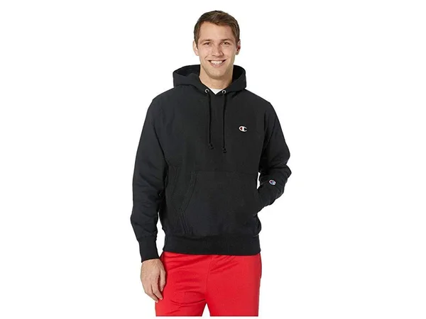Champion Men's Life REVERSE Weave Pullover Hoodie - Black, M