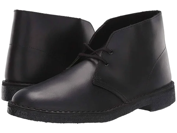 Clarks Desert Boot Men's Lace-Up Boots Black Polished : 10.5 D