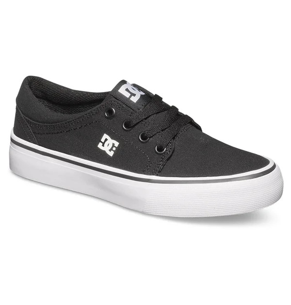 DC Shoes Boys Trase TX - Size: 4.5, Black/White