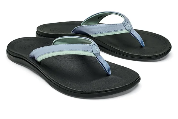 Olukai Punua Women's Beach Sandals Cloud Blue - Black - 5