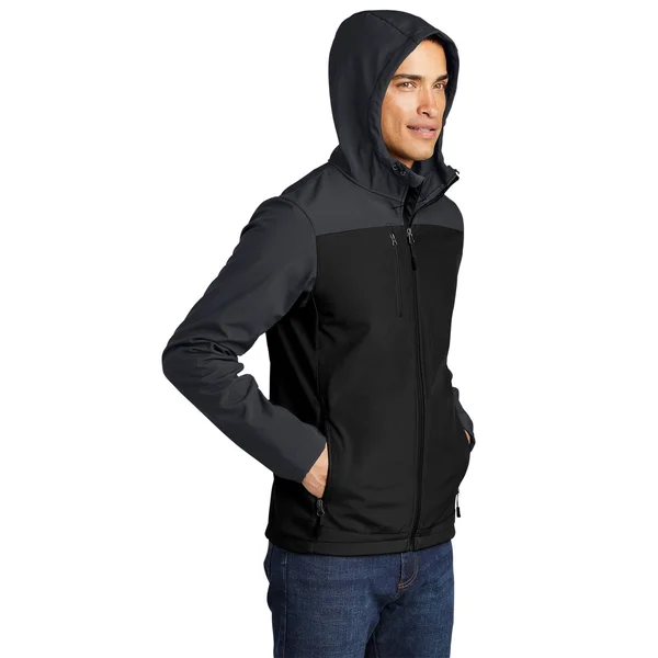 Port Authority J335 Hooded Core Soft Shell Jacket - Black/ Battleship Grey - S