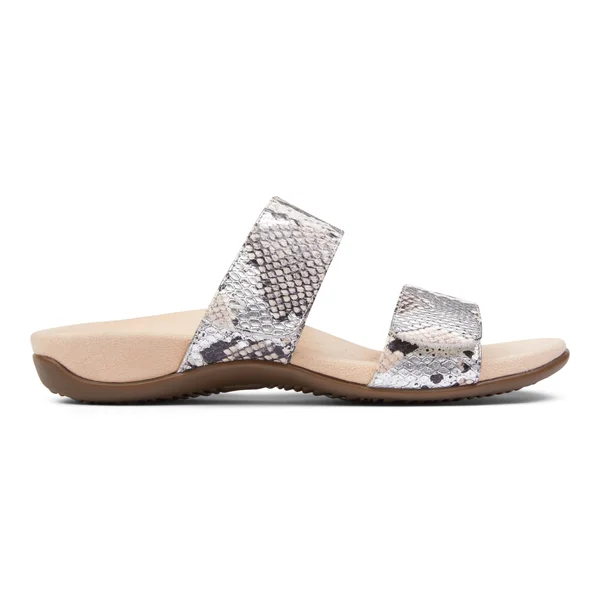 Vionic Randi Women's Slide Orthotic Sandal Silver Boa - 11 Wide