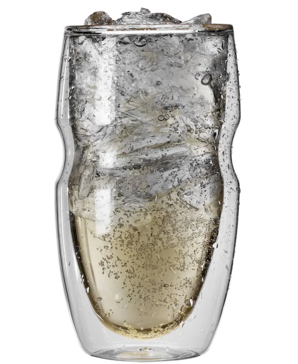 Ozeri Serafino Insulated Drinking Glasses Double Wall 16 oz. Iced Tea/ Coffee (Set-6)