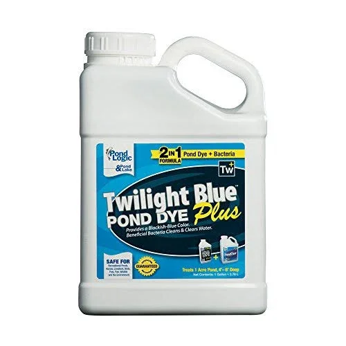 Airmax Blue Pond Dye Plus with PondClear Beneficial Bacteria - Size: Twilight Blue, Case, 4XL 1 Gallon Bottles