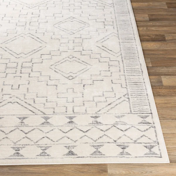 Talla Bohemian Global Area Rug - 9& x 12&3x22 - Ivory