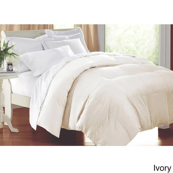 Blue Ridge Home Fashions All Season 233 TC Cotton Solid Color Down Alternative Comforter White King