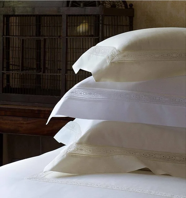 Sferra Giza 45 Lace Bedding - Standard Sham - White
