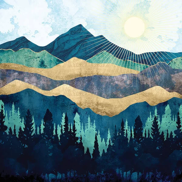 SpaceFrog Designs Canvas Art Prints - Blue Forest
