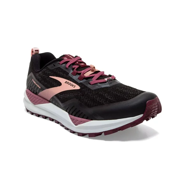 Brooks Cascadia 15 5.5, Black/Ebony/Coral Cloud (Women's)
