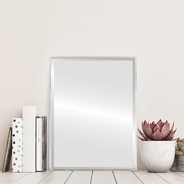 Singapore Framed Rectangle Mirror - Sliver Brown Leaf - Silver Leaf Brown - 24 5/8x22x30 5/8x22
