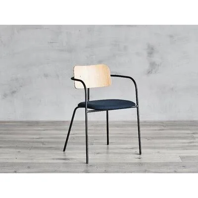 Northwest Hills Side Chair 17 Stories Upholstery Color: Gray, Frame Color: Natural, Leg Color: Matte Black