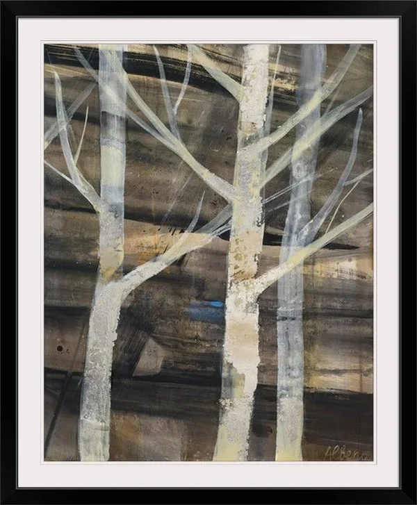 Great Big Canvas Silver Trees III Albena Hristova Painting Print Format: Black Frame, Size: 35x22 H x 29x22 W x 1x22 D