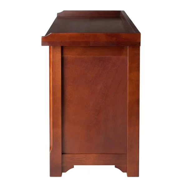 40x22 Brown Contemporary Rectangular Bench with Storage Shelf