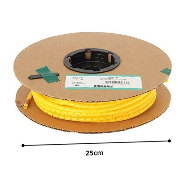 Panduit T25F-C4Y Spiral Wrap, Polyethylene, Yellow (100-Foot)