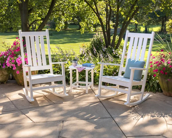 POLYWOOD Vineyard 3-Piece Rocking Set (White) - 20.75" x 16.25" x 19.25"
