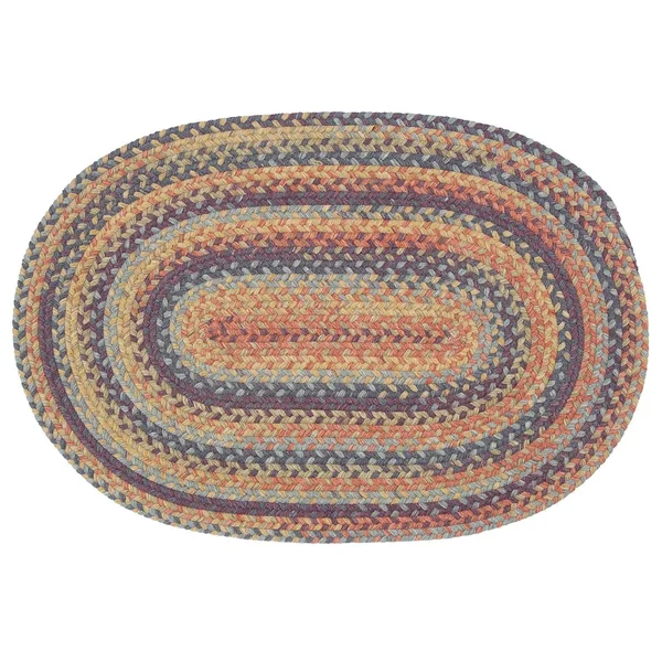 Colonial Mills Huntington Braided Reversible Wool Rug, Yellow, 24x36 Oval