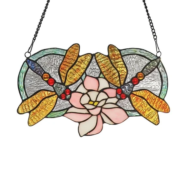 Chloe Tiffany Style Dragonfly Design Window Panel/Suncatcher - Multi