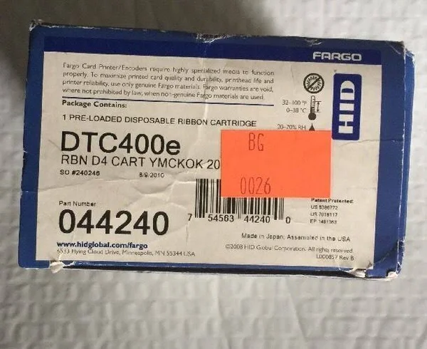 Fargo Ribbon Cartridge - YMCKOK 44240