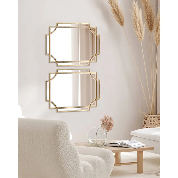 Kate and Laurel Minuette Decorative Framed Wall Mirror (18x24 - Silver)
