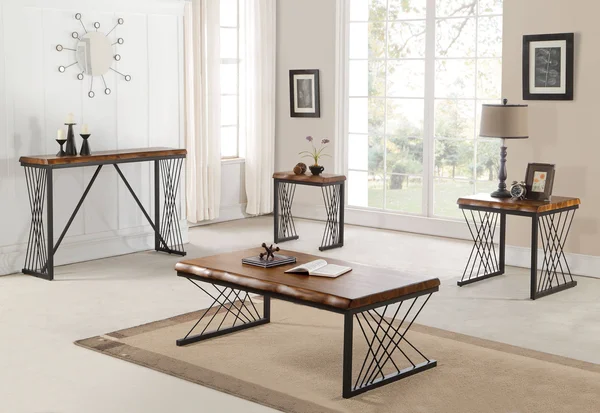 Acme Callum Sofa Table, Antique Oak & Black