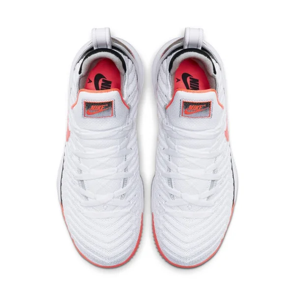 Nike Mens James LeBron 16 Basketball Shoes - White/Hot Lava/Silver, Size 11.5