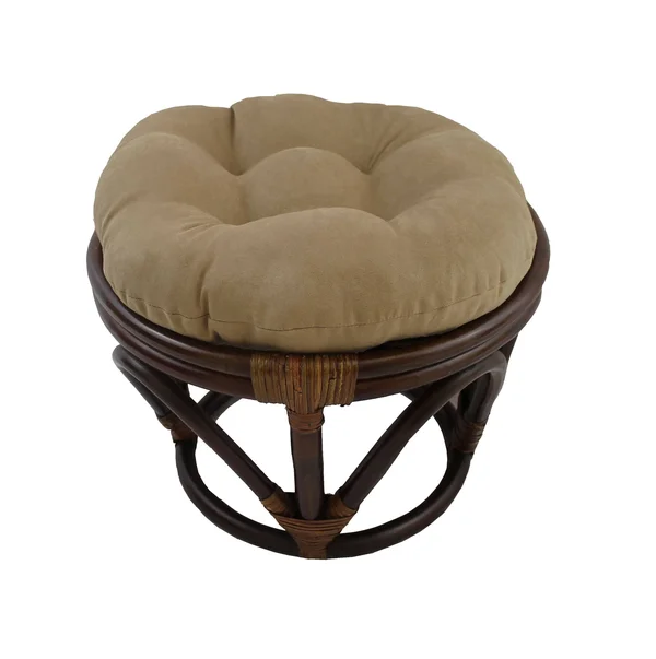 International Caravan Rattan Ottoman with Micro Suede Cushion - Java