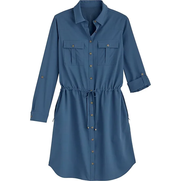 Women's Napa Travel Shirt Dress, SPF 50+ Dresses for Women, Blue
