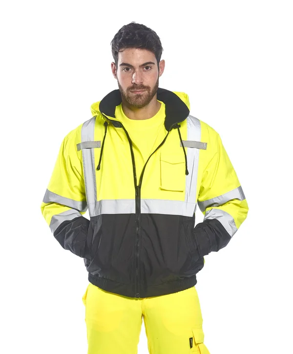 Portwest US364 Hi-Vis Premium Bomber Jacket Medium Yellow/Black