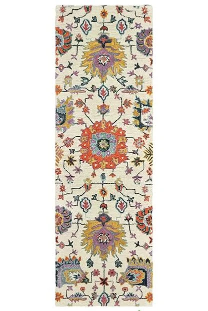 Oriental Weavers Zahra 75502 Ivory/ Orange Area Rug 3& 6x22 x 5& 6x22