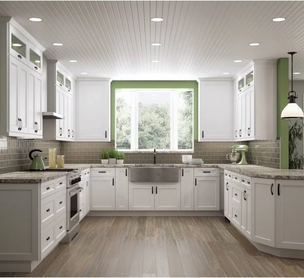 Wilora Hawthorne Shaker White 33x22 x 36x22 x 12x22 2 Doors, 2 Shelves Wall Cabinet, High-Density Fiberboard (HDF) SW-W3336
