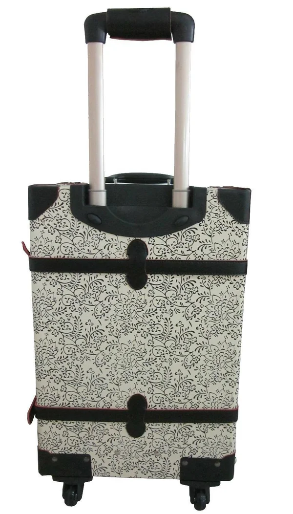Amerileather Old Fashioned Chest Styled 23x22 Rolling Luggage Violet