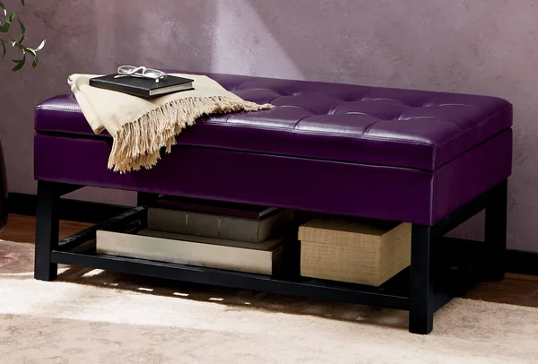 Seventh Avenue Hudson Storage Bench, Purple, Wood