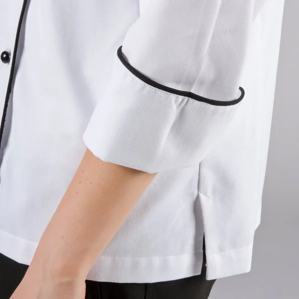 Chef Revival LJ044-XS Ladies Poly Cotton Brigade Chef Jacket, X-Small, Black PIPING