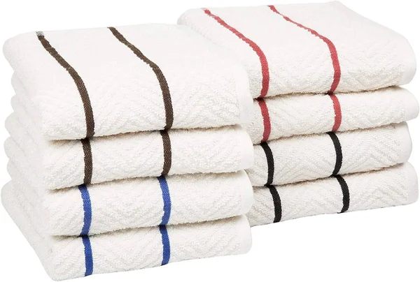 Cotton Popcorn Kitchen Towel Set Color Solid Stripe Casual Classic Modern Contemporary