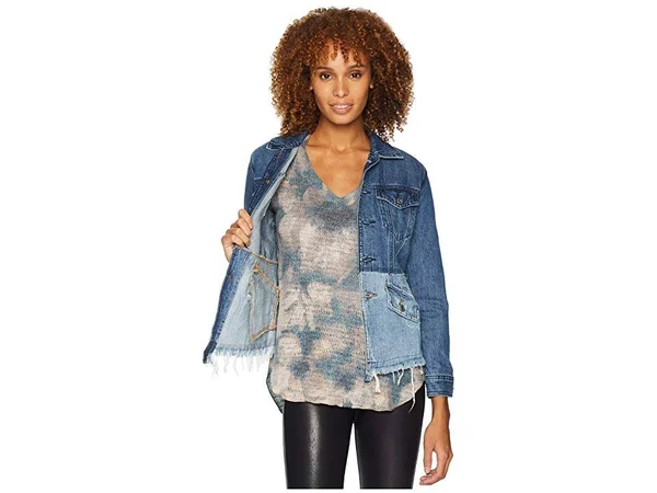 Lucky Brand, Waisted Trucker Denim Jacket, Blue - XL
