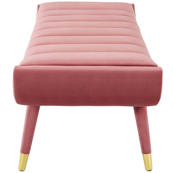 Modway Gray Guess Channel Tufted Performance Velvet Accent Bench