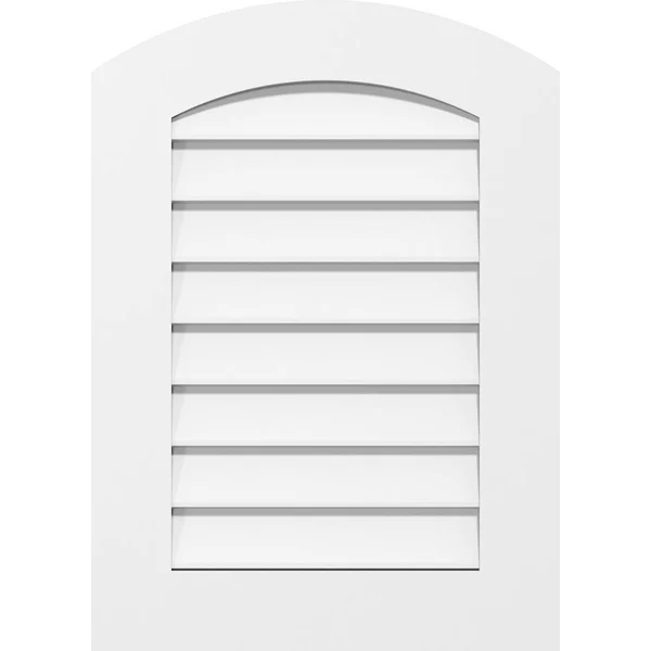 Ekena Millwork GVPAR30X3601SN 30x22W x 36x22H Arch Top Surface Mount PVC Gable Vent: Non-Functional, w/ 3-1/2x22W x 1x22P Standa