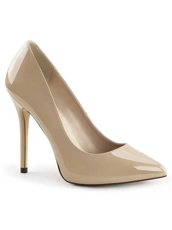 Pleaser - AMUSE-20 6, Cream Patent