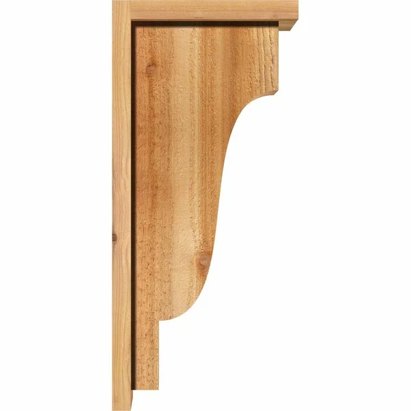 Ekena Millwork COR06X12X12NEW01RWR 6x22W x 12x22D x 12x22H Newport Rough Sawn Corbel w/Backplate - Western Red Cedar