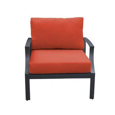 Kamp Patio Chair with Cushions Wrought Studio Cushion Color: Tangerine