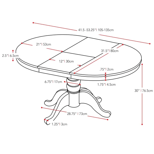CorLiving Extendable Oval Pedestal Dining Table, Cappuccino