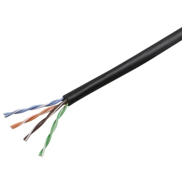 Monoprice 12806 1000 ft. 24AWG Cat5e 350MHz UTP Solid Plenum Ethernet Bare Copper Cable - Black