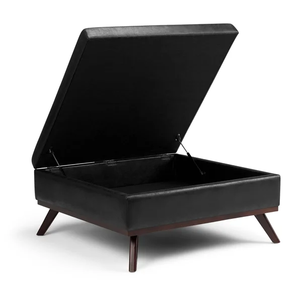 36x22 Ethan Coffee Table Storage Ottoman Midnight Black - Wyndenhall