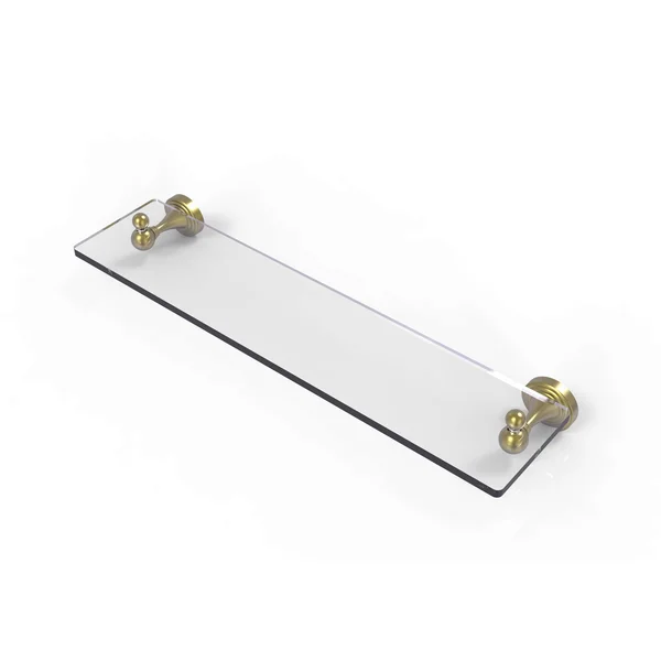 Allied Brass Sag Harbor Collection Glass Vanity Shelf with Beveled Edges - Satin Brass - 22 inch