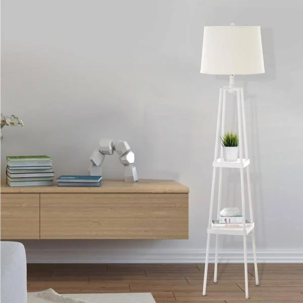 Catalina Lighting Sawyer Etagere Floor Lamp - White