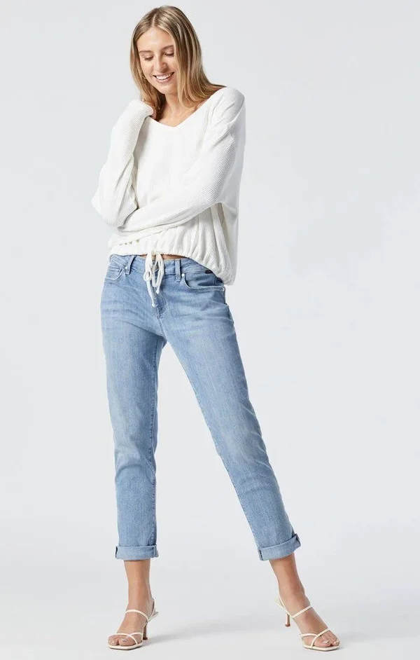 Mavi Women's ADA Boyfriend in Light Brushed Organic Blue - Women's Jeans