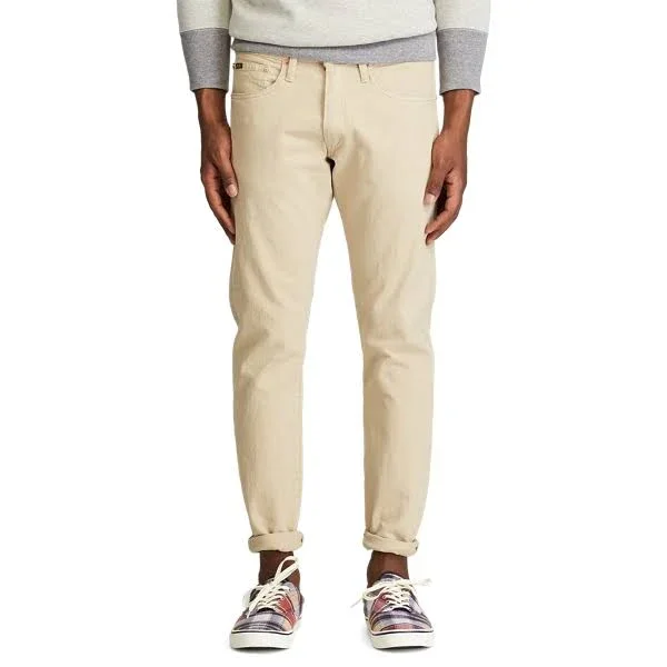 Ralph Lauren Men's Varick Slim Straight Jean - Size 29 in Hudson Light Khaki