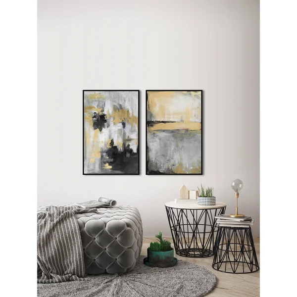 Golden Fog Diptych - Size: 36 inch x 48 inch